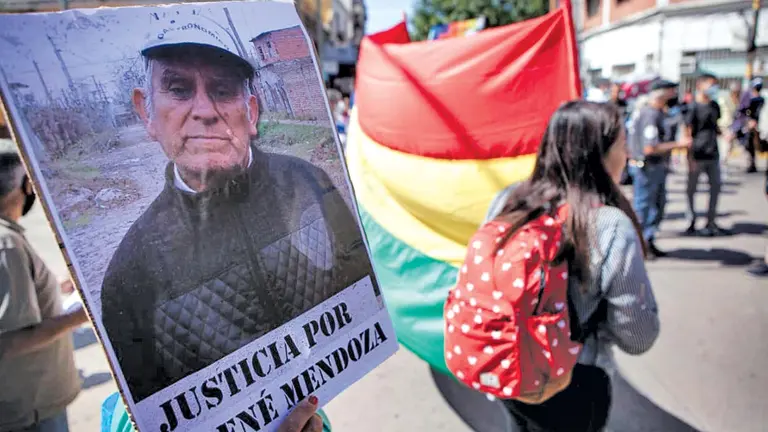 Una movilización en Argentina, en memoria del boliviano René Mendoza.  / GENTILEZA BOLIVIA AL AIRE TV