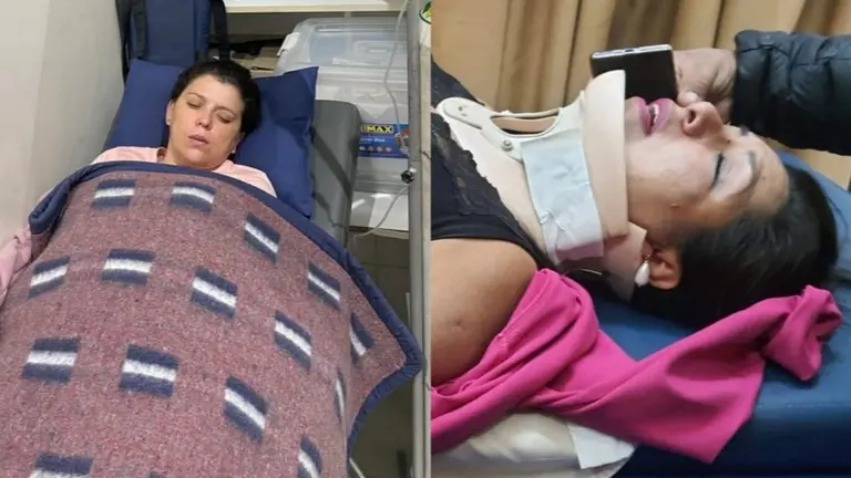 Las concejales Claudia Flores (der) y Daniela Cabrera (izq),  en centros hospitalarios. RRSS