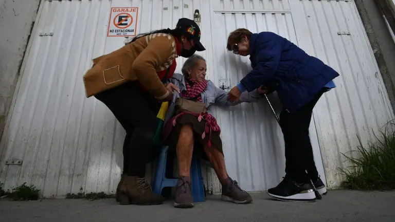 Amparo Carvajal, en puertas de la APDHB. APG