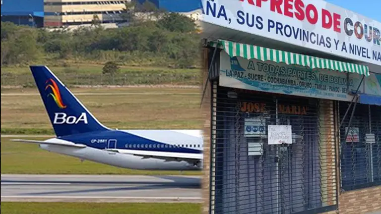 Un avi&oacute;n de BoA y el courier donde aprehendieron a dos personas./ OPINI&Oacute;N Y DTV