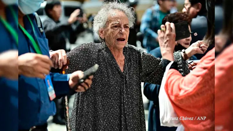 La presidenta de la Asamblea Permanente de Derechos Humanos de Bolivia, Amparo Carvajal. Franz Ch&aacute;vez ANP