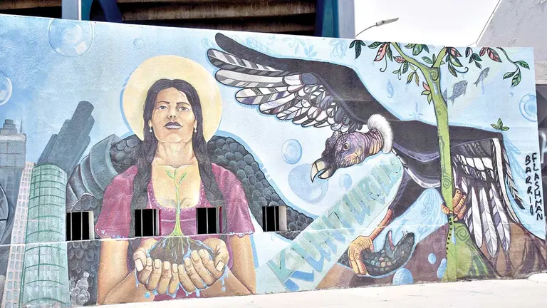 Un mural pintado por artistas urbanos de Cochabamba. / ARCHIVO
