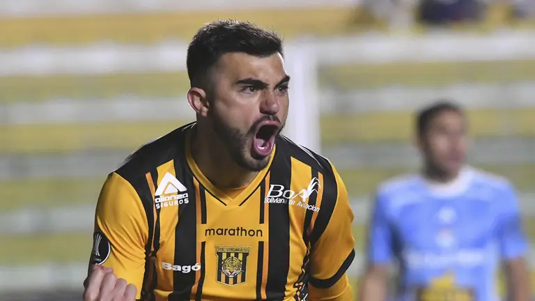Celebraci&oacute;n del gol de Triverio./ APG