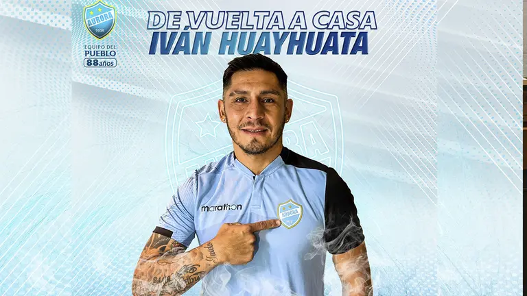 El anuncio de la incorporaci&oacute;n de Iv&aacute;n Huayhuata./ AURORA
