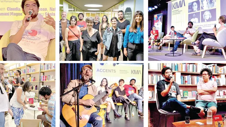 Postales de la presencia del escritor del libro "Se&uacute;l, S&atilde;o Paulo", Gabriel Mamani, en un evento literario en Europa./ GABRIEL MAMANI