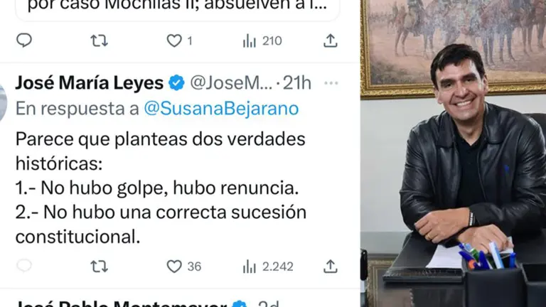 De lado izquierdo captura de pantalla de comentario de Leyes. Del lado derecho la exautoridad. Composici&oacute;n Opini&oacute;n.