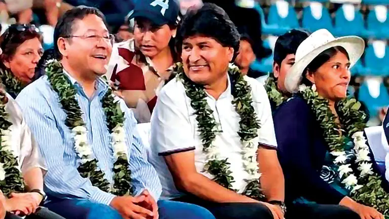 El presidente Luis Arce (i) y Evo Morales, juntos en el Trópico./ RRSS