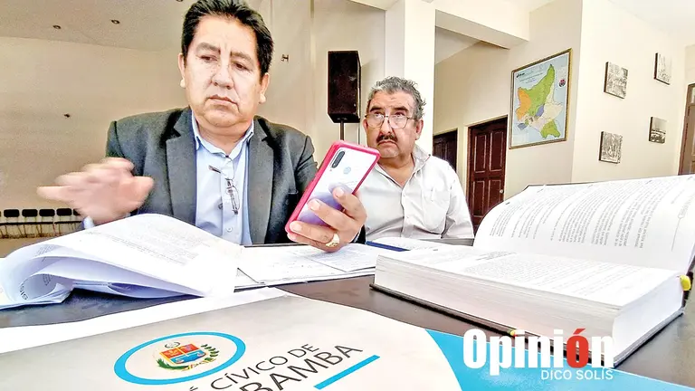 El abogado Arturo Balderrama y el presidente del Comit&eacute; C&iacute;vico, Apolinar Rivera, este 25 de julio en audiencia virtual./ DICO SOL&Iacute;S