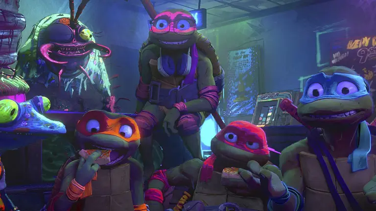 Fotograf&iacute;a cedida por Paramount Pictures que muestra un fragmento de la pel&iacute;cula Teenage Mutant Ninja Turtles, Mutant Mayhem./ EFE