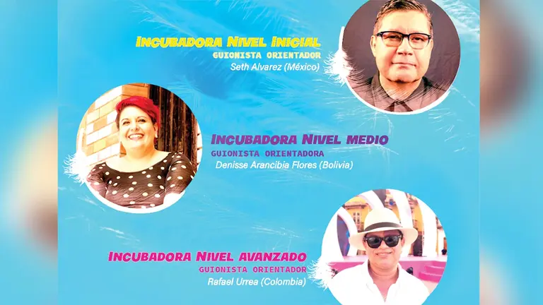 Docentes encargados de la Incubadora del Gui&oacute;n./ BOLIVIA LAB