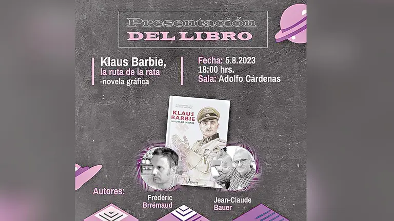 Afiche de la presentaci&oacute;n de la novela gr&aacute;fica "Klaus Barbie: La ruta de la rata". / EDITORIAL EL CUERVO