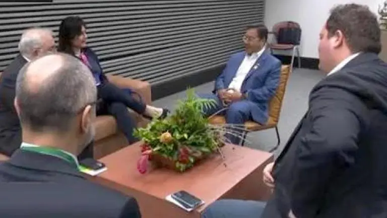 El Presidente del Estado se reunió con el titular de Petrobras, Jean Paul Prates./ OXIGENO.BO