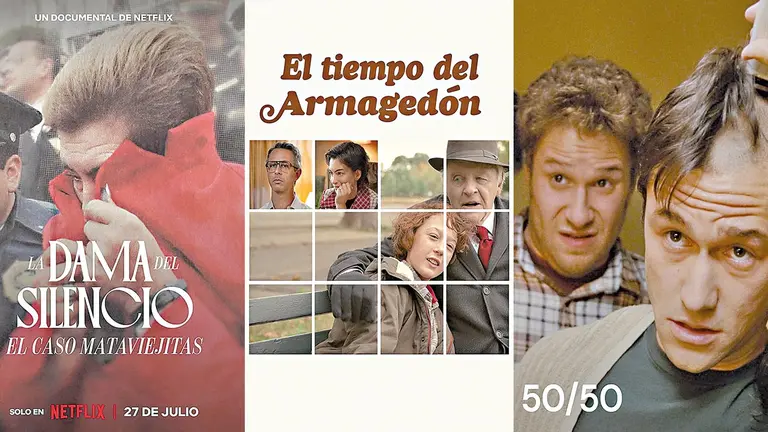 Afiches de las tres pel&iacute;culas que est&aacute;n disponibles en Netflix, HBO Max y Mubi./ MONTAJE PROPIO