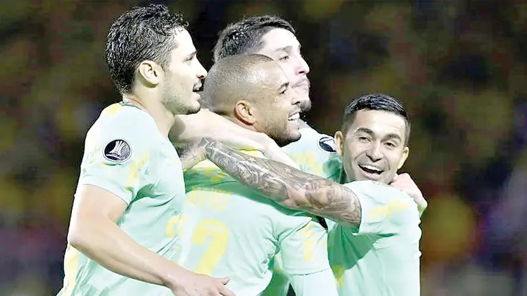 Futbolistas del Verdao festejan una conquista./ TYC SPORTS
