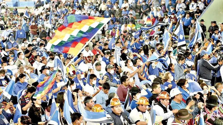 Organizaciones sociales en un congreso del Movimiento Al Socialismo (MAS)./ TWITTER EVO MORALES