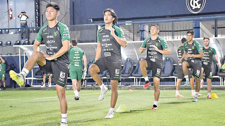 La Selecci&oacute;n Nacional, en su pr&aacute;ctica en Bel&eacute;m, antes de ser goleada por Brasil. FBF