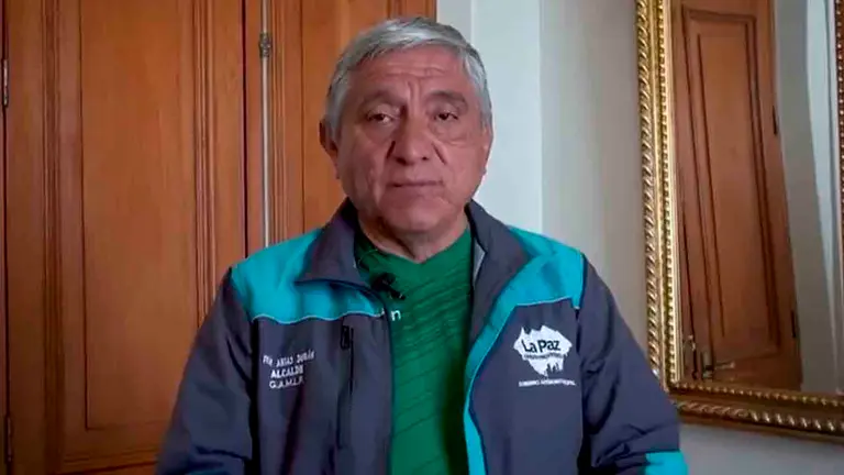El alcalde de La Paz Iv&aacute;n Arias en su mensaje de disculpas. Captura