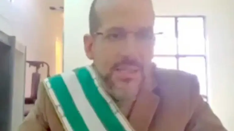 Luis Fernando Camacho, en una audiencia virtual./ CAPTURA VIDEO