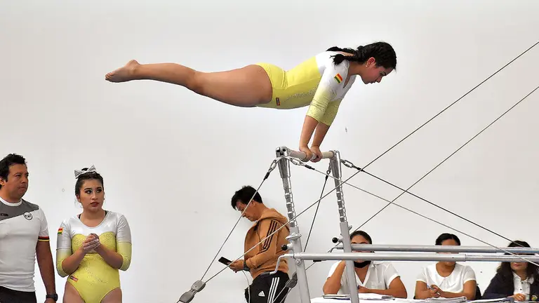 Una imagen referencial de la competencia de gimnasia que ha tenido lugar en Cochabamba./ NOÉ PORTUGAL