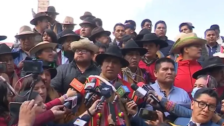 Representantes del Pacto de Unidad en conferencia de prensa./ CAPTURA BTV
