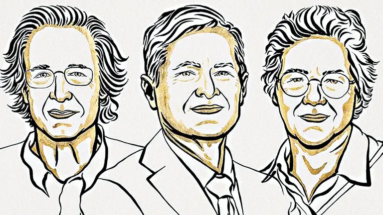 Pierre Agostini, Ferenc Krausz y Anne L'Huillier./ NOBEL PRIZE