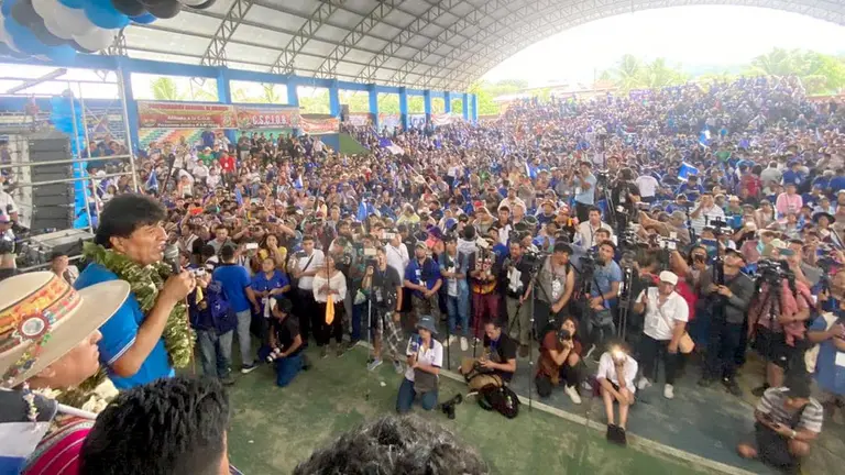 Evo Morales en el congreso oficialista./ MAS