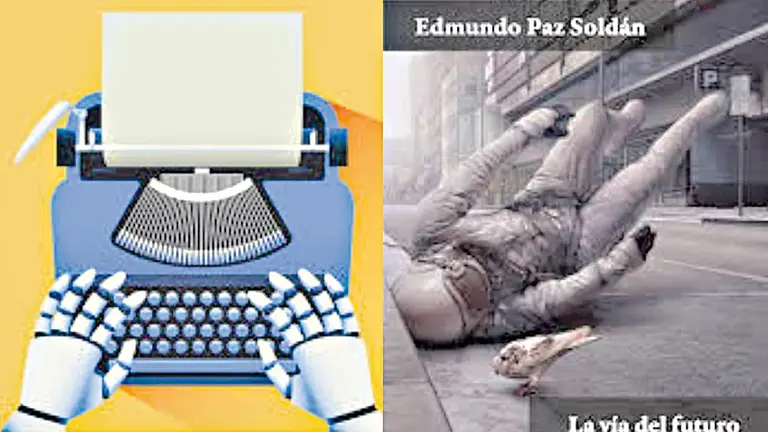 Imagen referencial a la IA y la portada de &ldquo;La v&iacute;a 
del Futuro&rdquo;./ COMPOSICI&Oacute;N OPINI&Oacute;N