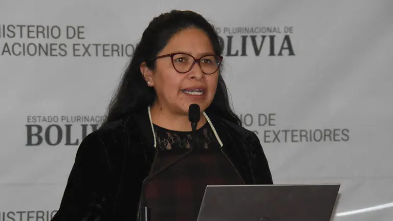 La viceministra de Gesti&oacute;n Institucional y Consular, Eva Chuquimia./ TOMADA DE ABI