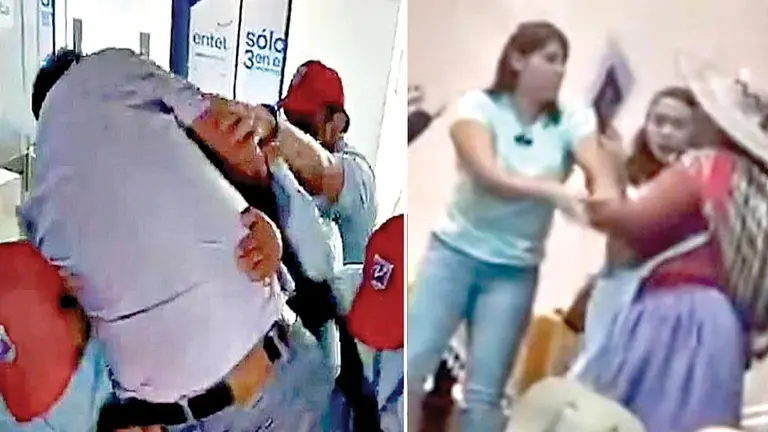 El diputado H&eacute;ctor Arce, este 17 de octubre; y Andrea Barrientos, el 9 de octubre./ CAPTURAS DE VIDEO