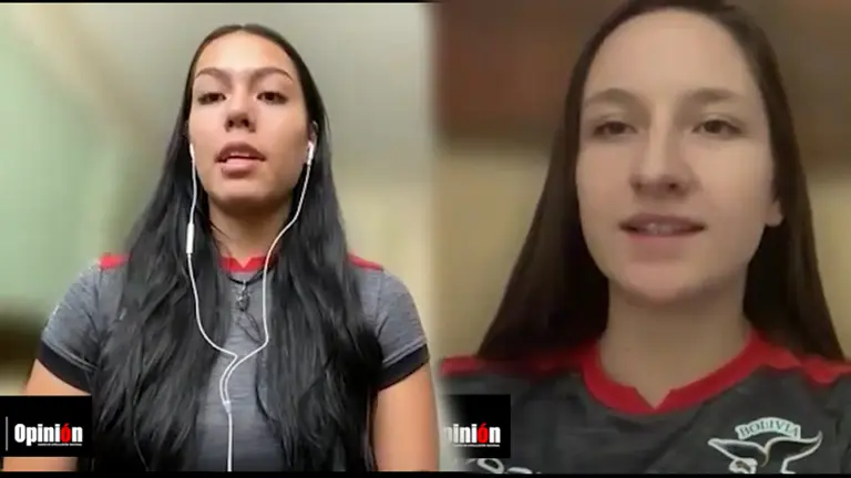 Las bolivianas Isabel Chac&oacute;n y Mar&iacute;a Jos&eacute; Galindo, en Buena Noche. CAPTURA DE VIDEO