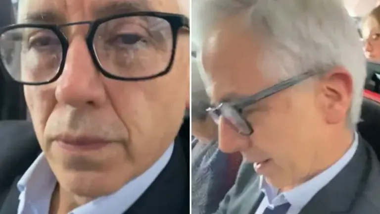 &Aacute;lvaro Garc&iacute;a Linera, en un avi&oacute;n, en medio de los alteercados con Carolina Ribera. CAPTURA DE VIDEO