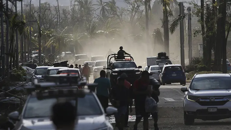 Fotograf&iacute;a que muestra los da&ntilde;os causados por el hurac&aacute;n Otis hoy, en el balneario de Acapulco, en el estado de Guerrero (M&eacute;xico)./ EFE