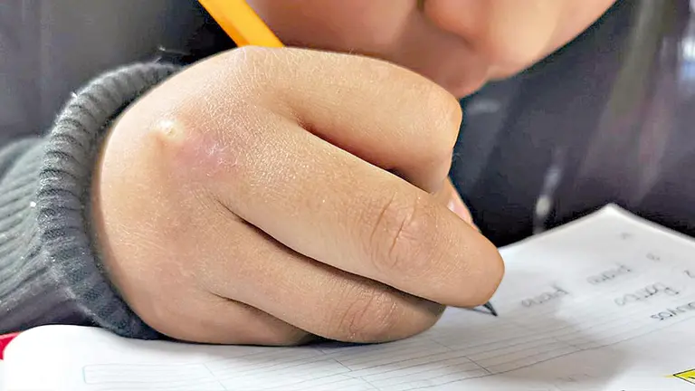 Fotografía ilustrativa de una niña haciendo su tarea./ MARIELA COSS&Iacute;O