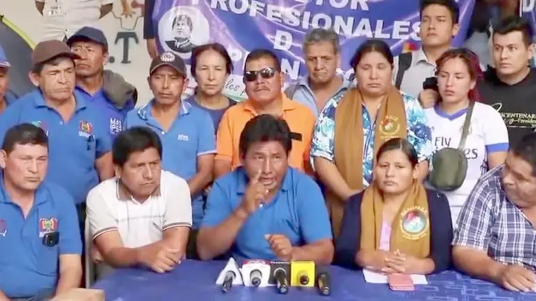 Dirigentes de organizaciones sociales "evistas"./
CAPTURA VIDEO