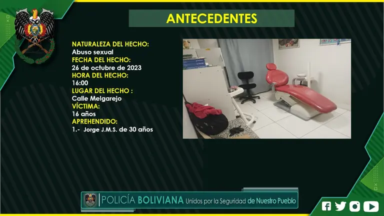 Presentaci&oacute;n de diapositiva relacionada al caso. POLIC&Iacute;A