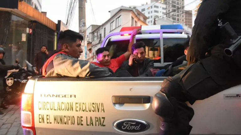 Cooperativistas mineros, detenidos tras incidentes./  ALBERTO VALERO-ELDIARIO