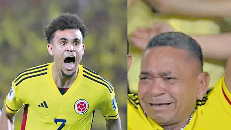 Luis D&iacute;az (i) y su padre, Luis Manuel (d), emocionaron al mundo./ EL TIEMPO.COM