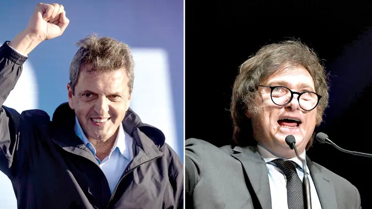 Sergio Massa (i) y Javier Milei (d), frente a frente.  / DIRECTORIO LEGISLATIVO