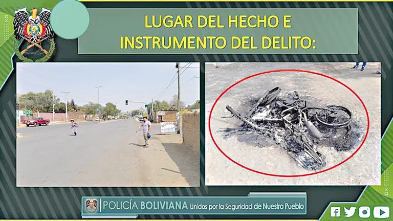 Vecinos queman la motocicleta de los delincuentes/ POLIC&Iacute;A