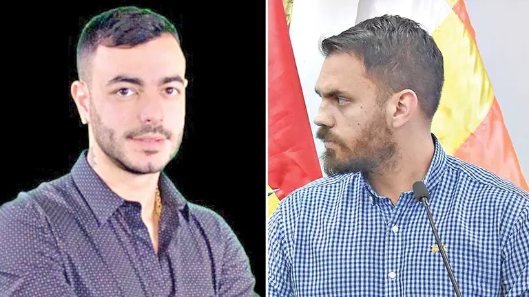 El &ldquo;narco&rdquo; Sebasti&aacute;n Marset (i) y el ministro de Gobierno, Eduardo Del Castillo(d). / RED UNO-APG