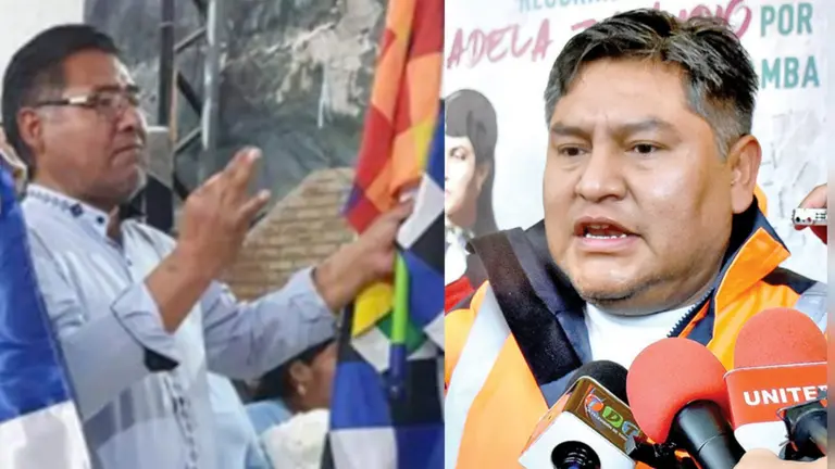 El alcalde de Colcapirhua, Nelson Gallinate (d); y, de Cliza, Juan Limberth Andia (i). COMPOSICI&Oacute;N OPINI&Oacute;N