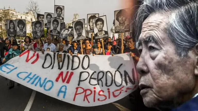 Una manifestaci&oacute;n en contra de Alberto Fujimori. EL POPULAR