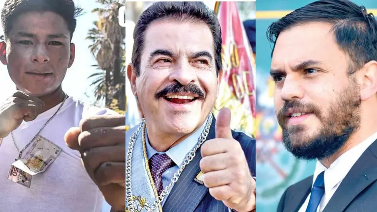 Maju Rioja (i); el alcalde de Cochabamba, Manfred Reyes Villa (c); y, el ministro de Gobierno, Eduardo del Castillo (d). COMPOSICI&Oacute;N OPINI&Oacute;N