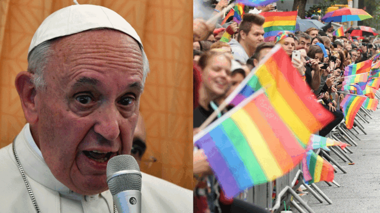 Del lado izquierdo, el Papa Francisco. Del otro, la comunidad LGBT. CNN EN ESPA&Ntilde;OL