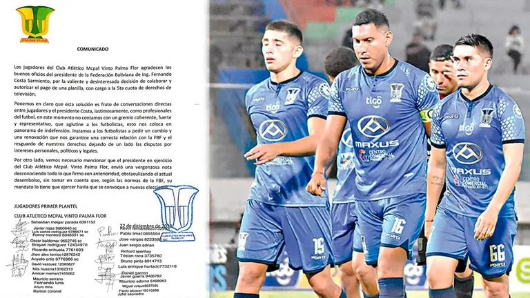 Comunicado de los jugadores y el plantel en un partido pasado./ REDES SOCIALES Y OPINI&Oacute;N