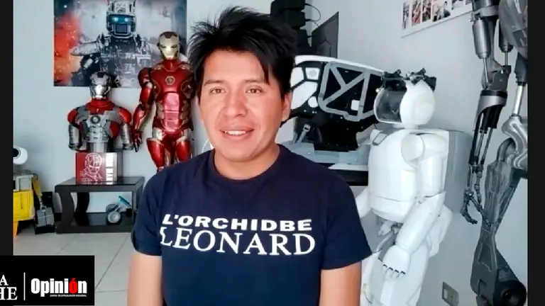Roly Mamani, creador de robots en El Alto./ CAPTURA DE VIDEO