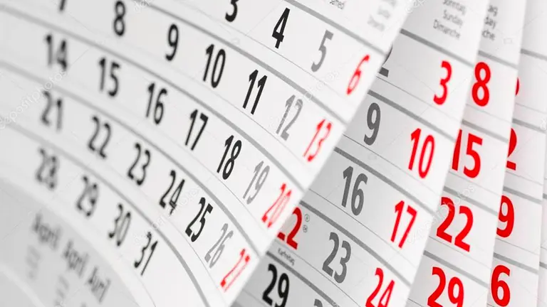 Imagen referencial de un calendario. URGENTE.BO