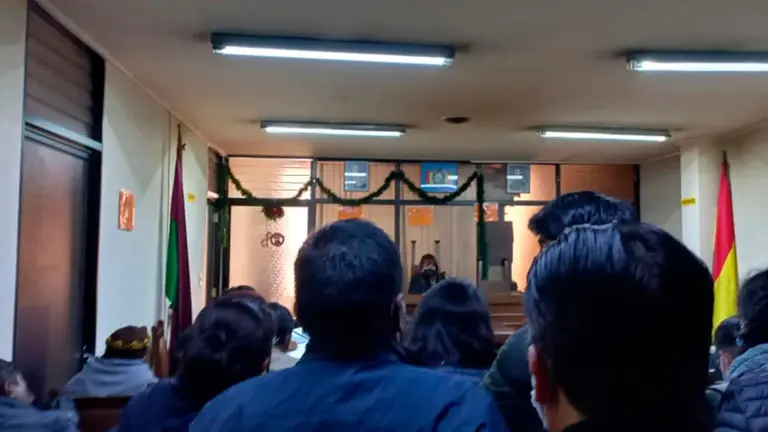 Audiencia del juiicio por el asesinato de la concejala Juan Quispe. Foto: ERBOL