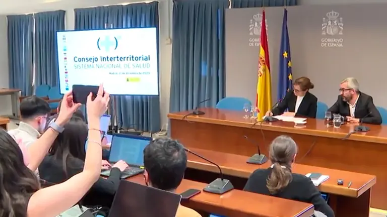 Conferencia de prensa de autoridades sanitarias de Espa&ntilde;a./ CAPTURA DE VIDEO