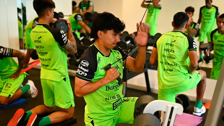 Jugadores de la selecci&oacute;n boliviana Sub 23./ FBF